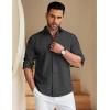 imageCOOFANDY Mens Long Sleeve Button Down Shirt Wrinkle Free Untucked Dress Shirt Casual Denim ShirtDark Grey