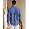 imageCOOFANDY Mens Long Sleeve Button Down Shirt Wrinkle Free Untucked Dress Shirt Casual Denim ShirtDeep Blue