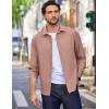 imageCOOFANDY Mens Long Sleeve Button Down Shirt Wrinkle Free Untucked Dress Shirt Casual Denim ShirtDusty Pink