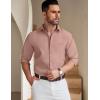 imageCOOFANDY Mens Long Sleeve Button Down Shirt Wrinkle Free Untucked Dress Shirt Casual Denim ShirtDusty Pink