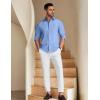 imageCOOFANDY Mens Long Sleeve Button Down Shirt Wrinkle Free Untucked Dress Shirt Casual Denim ShirtLight Blue