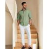imageCOOFANDY Mens Long Sleeve Button Down Shirt Wrinkle Free Untucked Dress Shirt Casual Denim ShirtLight Green