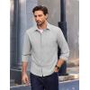 imageCOOFANDY Mens Long Sleeve Button Down Shirt Wrinkle Free Untucked Dress Shirt Casual Denim ShirtLight Grey