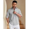 imageCOOFANDY Mens Long Sleeve Button Down Shirt Wrinkle Free Untucked Dress Shirt Casual Denim ShirtLight Grey