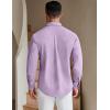 imageCOOFANDY Mens Long Sleeve Button Down Shirt Wrinkle Free Untucked Dress Shirt Casual Denim ShirtLight Purple