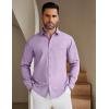 imageCOOFANDY Mens Long Sleeve Button Down Shirt Wrinkle Free Untucked Dress Shirt Casual Denim ShirtLight Purple