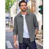 imageCOOFANDY Mens Long Sleeve Button Down Shirt Wrinkle Free Untucked Dress Shirt Casual Denim ShirtMedium Grey
