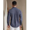 imageCOOFANDY Mens Long Sleeve Button Down Shirt Wrinkle Free Untucked Dress Shirt Casual Denim ShirtNavy Blue