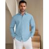 imageCOOFANDY Mens Long Sleeve Button Down Shirt Wrinkle Free Untucked Dress Shirt Casual Denim ShirtSky Blue