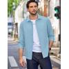 imageCOOFANDY Mens Long Sleeve Button Down Shirt Wrinkle Free Untucked Dress Shirt Casual Denim ShirtSky Blue