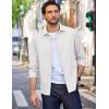 imageCOOFANDY Mens Long Sleeve Button Down Shirt Wrinkle Free Untucked Dress Shirt Casual Denim ShirtWhite