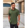 imageCOOFANDY Mens Short Sleeve Button Down Shirts Casual Dress Shirts for Men Untucked Shirt with PocketArmy Green
