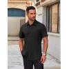 imageCOOFANDY Mens Short Sleeve Button Down Shirts Casual Dress Shirts for Men Untucked Shirt with PocketBlack