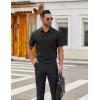imageCOOFANDY Mens Short Sleeve Button Down Shirts Casual Dress Shirts for Men Untucked Shirt with PocketBlack
