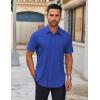 imageCOOFANDY Mens Short Sleeve Button Down Shirts Casual Dress Shirts for Men Untucked Shirt with PocketBrilliant Blue