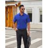 imageCOOFANDY Mens Short Sleeve Button Down Shirts Casual Dress Shirts for Men Untucked Shirt with PocketBrilliant Blue