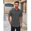 imageCOOFANDY Mens Short Sleeve Button Down Shirts Casual Dress Shirts for Men Untucked Shirt with PocketDark Grey
