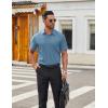 imageCOOFANDY Mens Short Sleeve Button Down Shirts Casual Dress Shirts for Men Untucked Shirt with PocketGrey Blue