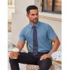 imageCOOFANDY Mens Short Sleeve Button Down Shirts Casual Dress Shirts for Men Untucked Shirt with PocketGrey Blue