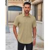 imageCOOFANDY Mens Short Sleeve Button Down Shirts Casual Dress Shirts for Men Untucked Shirt with PocketKhaki