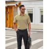 imageCOOFANDY Mens Short Sleeve Button Down Shirts Casual Dress Shirts for Men Untucked Shirt with PocketKhaki