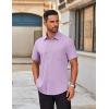 imageCOOFANDY Mens Short Sleeve Button Down Shirts Casual Dress Shirts for Men Untucked Shirt with PocketLavender