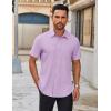 imageCOOFANDY Mens Short Sleeve Button Down Shirts Casual Dress Shirts for Men Untucked Shirt with PocketLavender