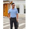 imageCOOFANDY Mens Short Sleeve Button Down Shirts Casual Dress Shirts for Men Untucked Shirt with PocketLight Blue