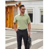 imageCOOFANDY Mens Short Sleeve Button Down Shirts Casual Dress Shirts for Men Untucked Shirt with PocketLight Green