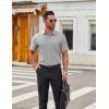 imageCOOFANDY Mens Short Sleeve Button Down Shirts Casual Dress Shirts for Men Untucked Shirt with PocketLight Grey