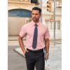 imageCOOFANDY Mens Short Sleeve Button Down Shirts Casual Dress Shirts for Men Untucked Shirt with PocketLight Pink