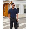 imageCOOFANDY Mens Short Sleeve Button Down Shirts Casual Dress Shirts for Men Untucked Shirt with PocketNavy Blue