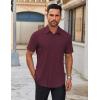imageCOOFANDY Mens Short Sleeve Button Down Shirts Casual Dress Shirts for Men Untucked Shirt with PocketWine Red
