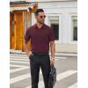 imageCOOFANDY Mens Short Sleeve Button Down Shirts Casual Dress Shirts for Men Untucked Shirt with PocketWine Red
