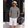 imageCOOFANDY Mens Vintage Knit Shirt Short Sleeve Button Down Polo Shirts for Summer Casual ampamp VacationDark Grey