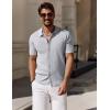 imageCOOFANDY Mens Vintage Knit Shirt Short Sleeve Button Down Polo Shirts for Summer Casual ampamp VacationLight Grey