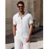 imageCOOFANDY Mens Vintage Knit Shirt Short Sleeve Button Down Polo Shirts for Summer Casual ampamp VacationWhite