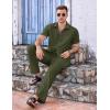 imageCOOFANDY Mens 2 Piece Casual Beach Outfits Short Sleeve Button Down Shirts Summer Loose Pant Sets Vacation Walking OutfitsArmy Green