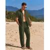 imageCOOFANDY Mens 2 Piece Casual Beach Outfits Short Sleeve Button Down Shirts Summer Loose Pant Sets Vacation Walking OutfitsArmy Green