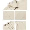 imageCOOFANDY Mens 2 Piece Casual Beach Outfits Short Sleeve Button Down Shirts Summer Loose Pant Sets Vacation Walking OutfitsBeige