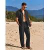 imageCOOFANDY Mens 2 Piece Casual Beach Outfits Short Sleeve Button Down Shirts Summer Loose Pant Sets Vacation Walking OutfitsBlack
