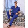imageCOOFANDY Mens 2 Piece Casual Beach Outfits Short Sleeve Button Down Shirts Summer Loose Pant Sets Vacation Walking OutfitsDark Blue