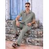 imageCOOFANDY Mens 2 Piece Casual Beach Outfits Short Sleeve Button Down Shirts Summer Loose Pant Sets Vacation Walking OutfitsLight Grey