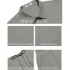 imageCOOFANDY Mens 2 Piece Casual Beach Outfits Short Sleeve Button Down Shirts Summer Loose Pant Sets Vacation Walking OutfitsLight Grey