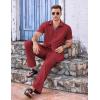 imageCOOFANDY Mens 2 Piece Casual Beach Outfits Short Sleeve Button Down Shirts Summer Loose Pant Sets Vacation Walking OutfitsWine Red