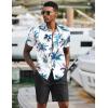imageCOOFANDY Mens 2 Piece Summer Beach Outfits Tropical Short Sleeve Button Down Shirts and Shorts Hawaiian Vacation SetsBlue White Tropical