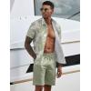 imageCOOFANDY Mens 2 Piece Summer Beach Outfits Tropical Short Sleeve Button Down Shirts and Shorts Hawaiian Vacation SetsGreen Palm Leaf