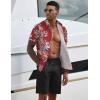 imageCOOFANDY Mens 2 Piece Summer Beach Outfits Tropical Short Sleeve Button Down Shirts and Shorts Hawaiian Vacation SetsRed Tropical Leaf
