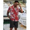 imageCOOFANDY Mens 2 Piece Summer Beach Outfits Tropical Short Sleeve Button Down Shirts and Shorts Hawaiian Vacation SetsRed Tropical Leaf