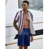 imageCOOFANDY Mens 2 Piece Summer Beach Outfits Tropical Short Sleeve Button Down Shirts and Shorts Hawaiian Vacation SetsStripe
